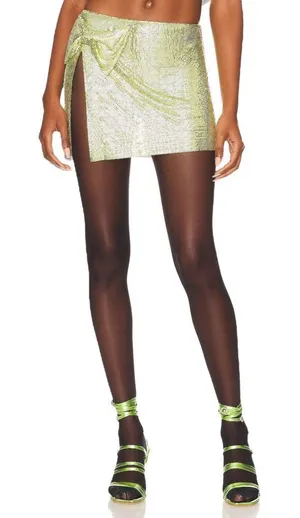 Repaired - Lovers‎ and Friends Silverlake Mini Skirt in Pear Green thumbnail 1