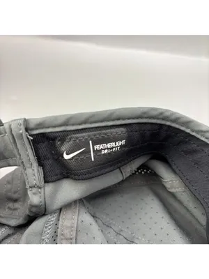 Nike Dri Fit Featherlight Golf Hat Womens One Size Gray Swoosh Logo Hook & Loop thumbnail 7