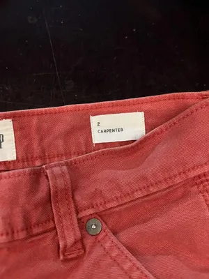 Gap Pants Womens 2 Orange Carpenter Denim Straight Leg Workwear Stretch thumbnail 11