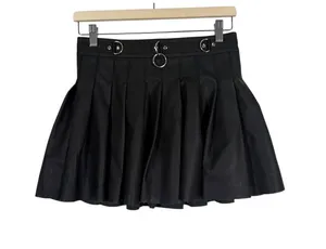 Current Mood Dolls Kill Faux Leather PLeated Mini Skirt in Black Size Small thumbnail 1