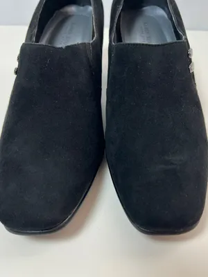 Karen Scott Riley Black Suede Leather Square Toe Block Heel Pumps Size 10M thumbnail 10