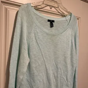 Gap Sweater Women's Large Mint Green Summer Lightweight Raglan sleeve Cotton thumbnail 4