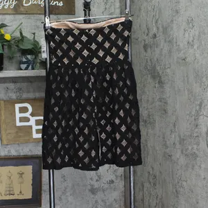 Jump Apparel Juniors Bandeau Lattice-Lace Fit & Flare Dress Black / Nude M thumbnail 2