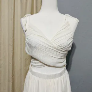 Lulus Ivory Cut Out Maxi Dress M Cottagecore‎ Tie-Strap Celestial Smocked Tiered thumbnail 5