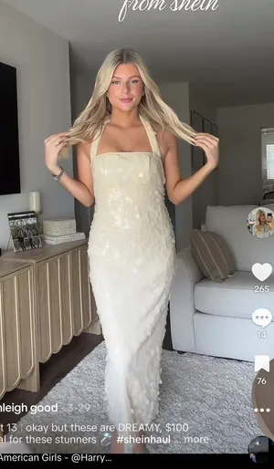 shein white sequin dress thumbnail 1