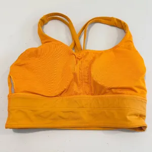 Lululemon Energy Bra Size 4 Orange Longline‎ Medium Support Siren Active Bright thumbnail 7