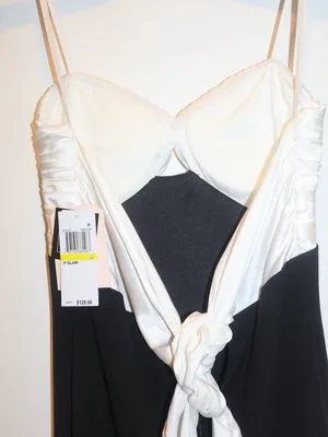 City Studio Black and Cream Strapless Evening Gown thumbnail 4