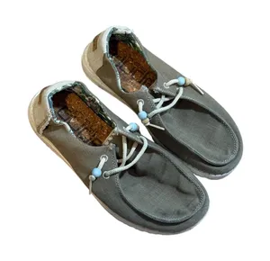 Hey Dude Wendy Natural Rosemary Shoes 6 Womens Canvas Loafers Slip On thumbnail 1