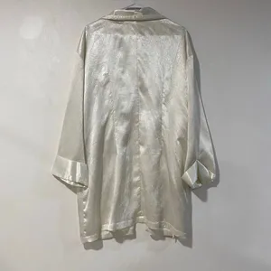 Victoria’s Secret Satin Robe M/L Ivory Champagne Vintage Lingerie Kimono thumbnail 4