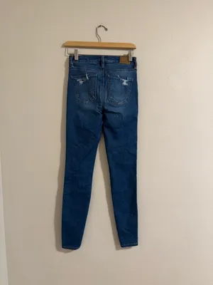 American Eagle Outfitters Ripped Dark Blue Skinny Jeans thumbnail 2