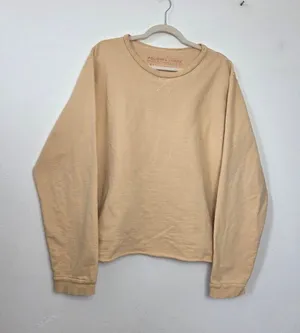 Polished Prints Butter Yellow Sweatshirt 100% Cotton Crewneck Clean Girl XL thumbnail 1