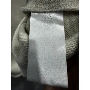 NIA Women Sweatshirt XL Cream Cropped Raw Hem Drop Shoulder French Terry thumbnail 5