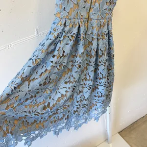 Love Ady‎ Blue Floral Guipure Lace Sleeveless Cocktail Mini Dress A-Line thumbnail 6