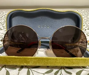 Gucci Women's Round Brown Lens Sunglasses thumbnail 1