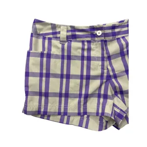 Adidas Golf Shorts Women 8 Purple Plaid Checkered‎ Athletic Sporty Colorful thumbnail 2