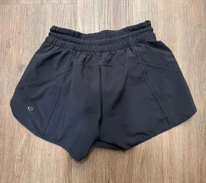 Lululemon Track That Mid-Rise Lined Short 4 Black Womens Size 4 Running Training thumbnail 2