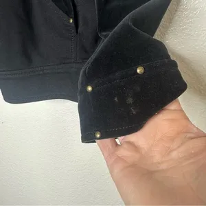 St. John Sport‎ Black Velvet Stretch Zip Up Studded Jacket Small thumbnail 5