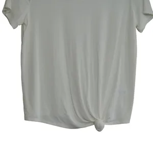 1.STATE Womens White Ribbed Front Knot Short Sleeve Scoop Neck T-Shirt Size‎ S thumbnail 3