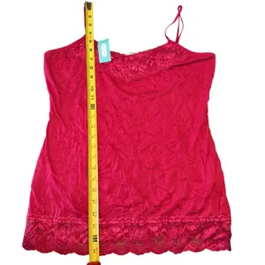 Maurice's Vintage Y2K Lace Trim Camisole Cami Tank Top Fuchsia Pink Fairy Whimsical Size L thumbnail 5