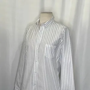 FRANK & EILEEN Crinkle Barry Buttondown Top Blouse‎ White Blue Dotted Small thumbnail 6