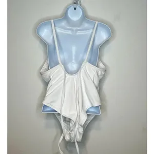 Andie Swim The Paloma White‎ Ribbed One Piece Swimsuit SIZE XXL thumbnail 2