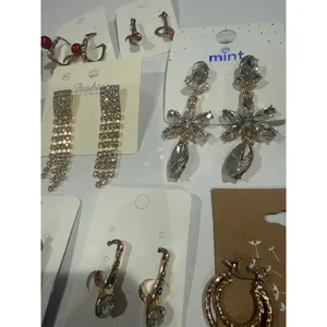 10 pc cute Fashion Earring Lot Womens Gold Mixed Styles Hoops Studs Dangles thumbnail 3