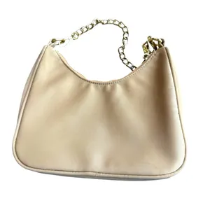 White Fox‎ Boutique Chain Strap Nylon Shoulder Bag Tan Gold Trendy Going Out thumbnail 5