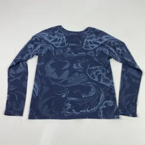 Fabletics‎ Shirt Womens Small Blue Camo Long Sleeve Crewneck Raglan Athletic thumbnail 5
