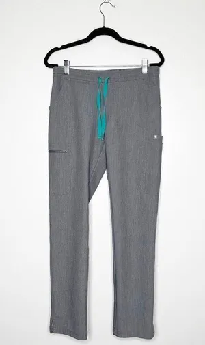 Figs Drawstring Pants Scrubs Mid Rise Straight Leg Women's Gray Size X Small thumbnail 2