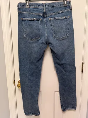 AGOLDE Tony Slim Straight‎ Jeans 29 High Rise Medium Wash Crop Denim thumbnail 5