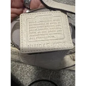 Coach‎ Hampton 5052 Demi Shoulder Bag Bone Cream Pebbled Leather Baguette Y2K thumbnail 6