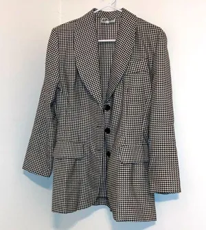 Vintage Alyn Paige houndstooth blazer sz M EVC thumbnail 1