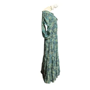 Steve Madden Teal Floral Maxi Dress thumbnail 3
