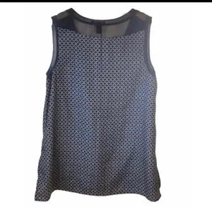 Gap Geometric Blue Sleeveless Top Blouse S 4 6 Business Casual Lightweight thumbnail 3