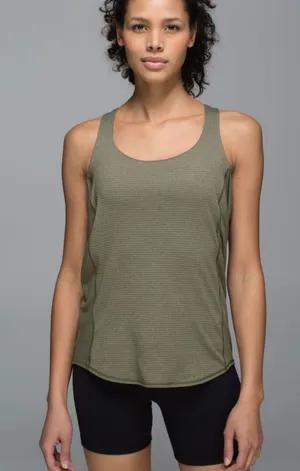 lululemon free to be wild built in bra tank top heathered camo green 4 thumbnail 1