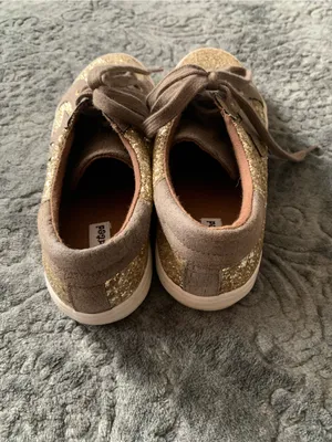 Not Rated Gold Glitter Sneakers with Taupe Accents thumbnail 5