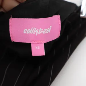 Edikted Black Pinstripe Strapless Lace Up Corset Top XS thumbnail 2