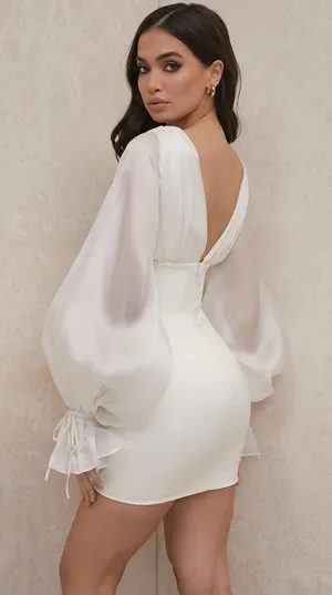 House Of CB 'Matilda' Ivory Satin Corset Mini Dress thumbnail 9