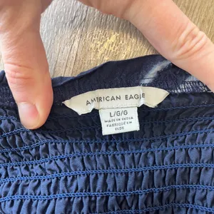 Womens American Eagle Blue Shirred Cropped Tank - L thumbnail 5