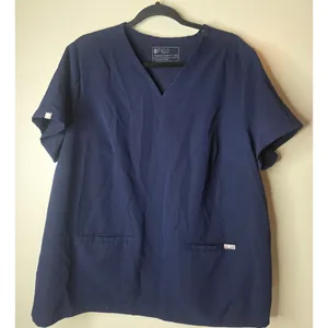 Figs Technical Collection Womens Size 3XL Navy Blue Short Sleeve Scrub Top thumbnail 2