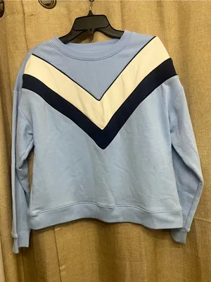 Anthropologie Maeve Pale Blue Crewneck Sweatshirt thumbnail 4