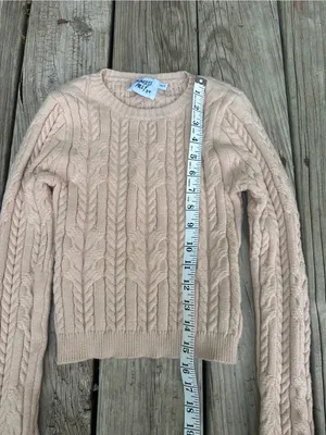 Princess Polly Tan/ Beige cable knit pullover sweater,  Size XS/S thumbnail 3