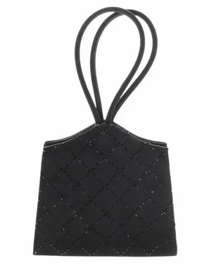 Vintage beaded satin mini box bag Black thumbnail 1