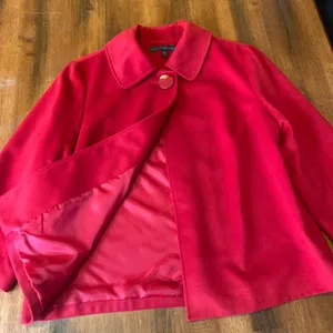 Harve Benard cape coat Large Red Pea Coat One Button thumbnail 2