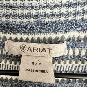 Ariat women blue Western Sweater Vest open front sleeveless Cardigan duster S thumbnail 4