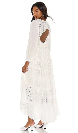 Free People Mockingbird White Eyelet Tiered Maxi Dress thumbnail 17
