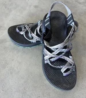 Chacos Z Cloud 2 Womens 8 Sandals Purple Grey Strap Toe Loop Mint Green Sole thumbnail 1