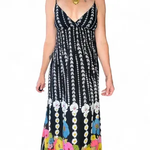 Derek Heart Black White Colorful Floral Sleeveless Maxi Dress thumbnail 7