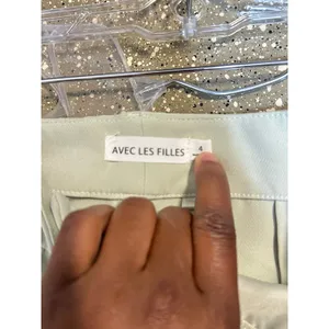 Avec Les Filles Green Cropped Wide‎ Leg Career Dress Pants Womens Size 4 thumbnail 2