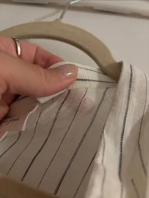 Light Striped Peasant Blouse in Cream and Black thumbnail 3